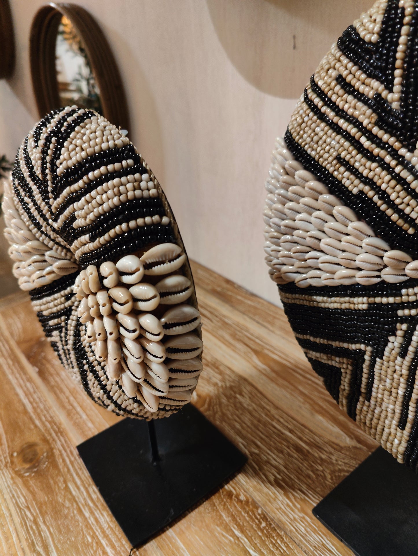 BF312 Decoratie set zwart met beige schelpen, ook apart verkrijgbaar