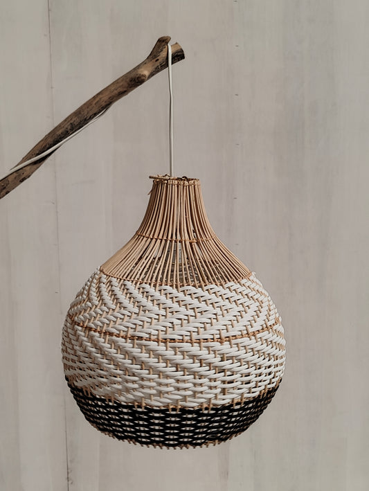 29105A		lamp 40 cm naturel wit en zwart