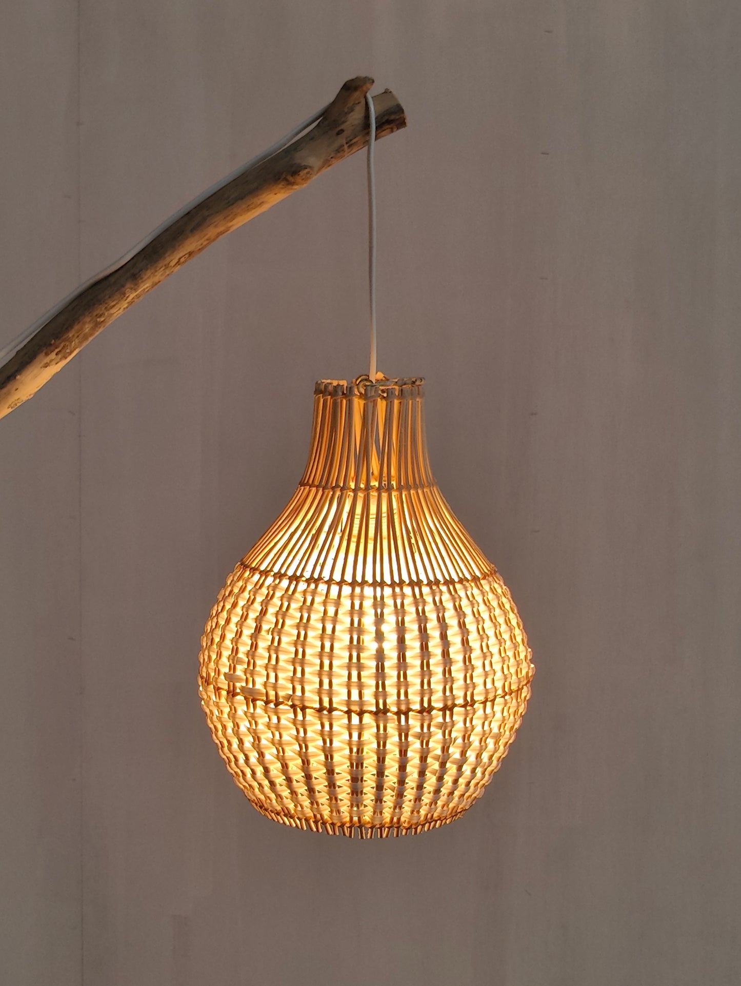 29107		Lamp klein naturel /wit  25 cm