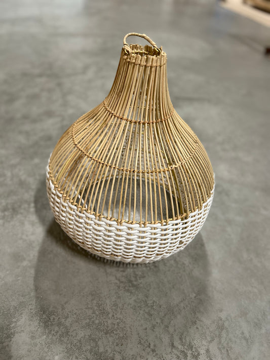 29105		Lamp 40 cm naturel met witte onderrand