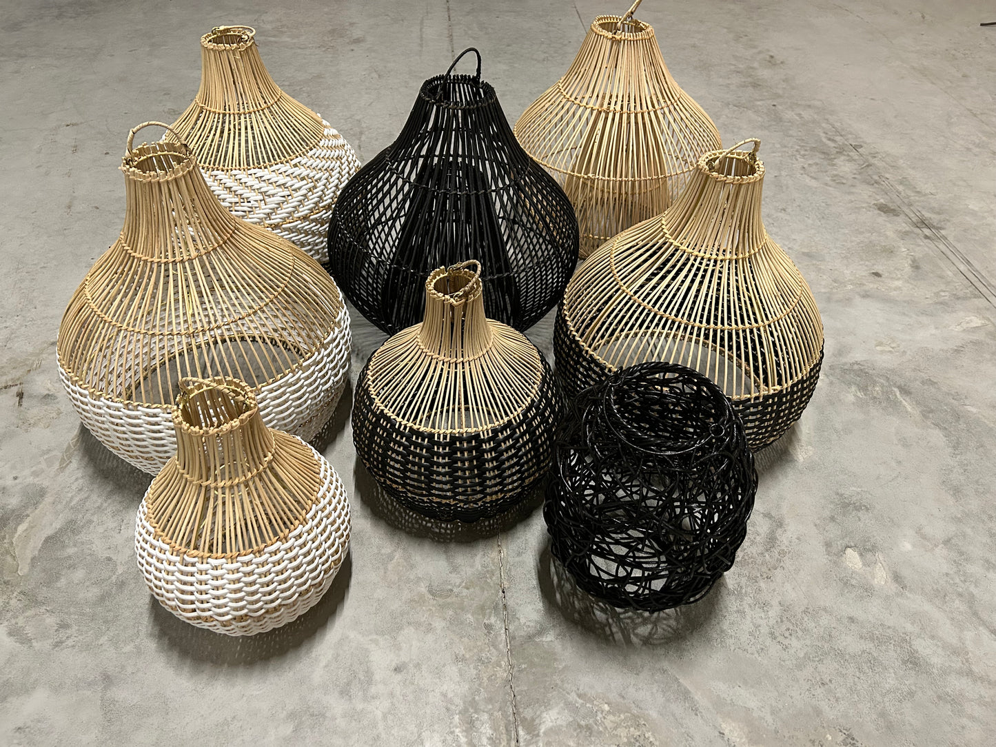 29107		Lamp klein naturel /wit  25 cm