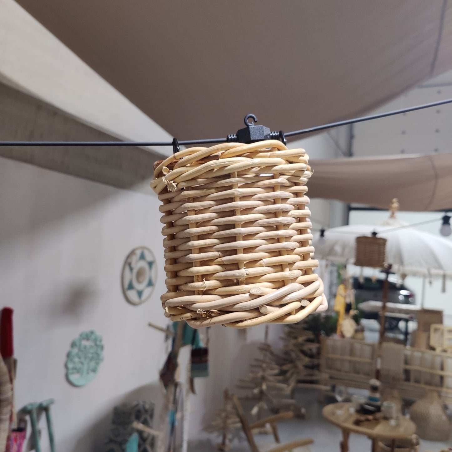 JT 012		Lampion rotan blond rond 16 hoog 16 cm