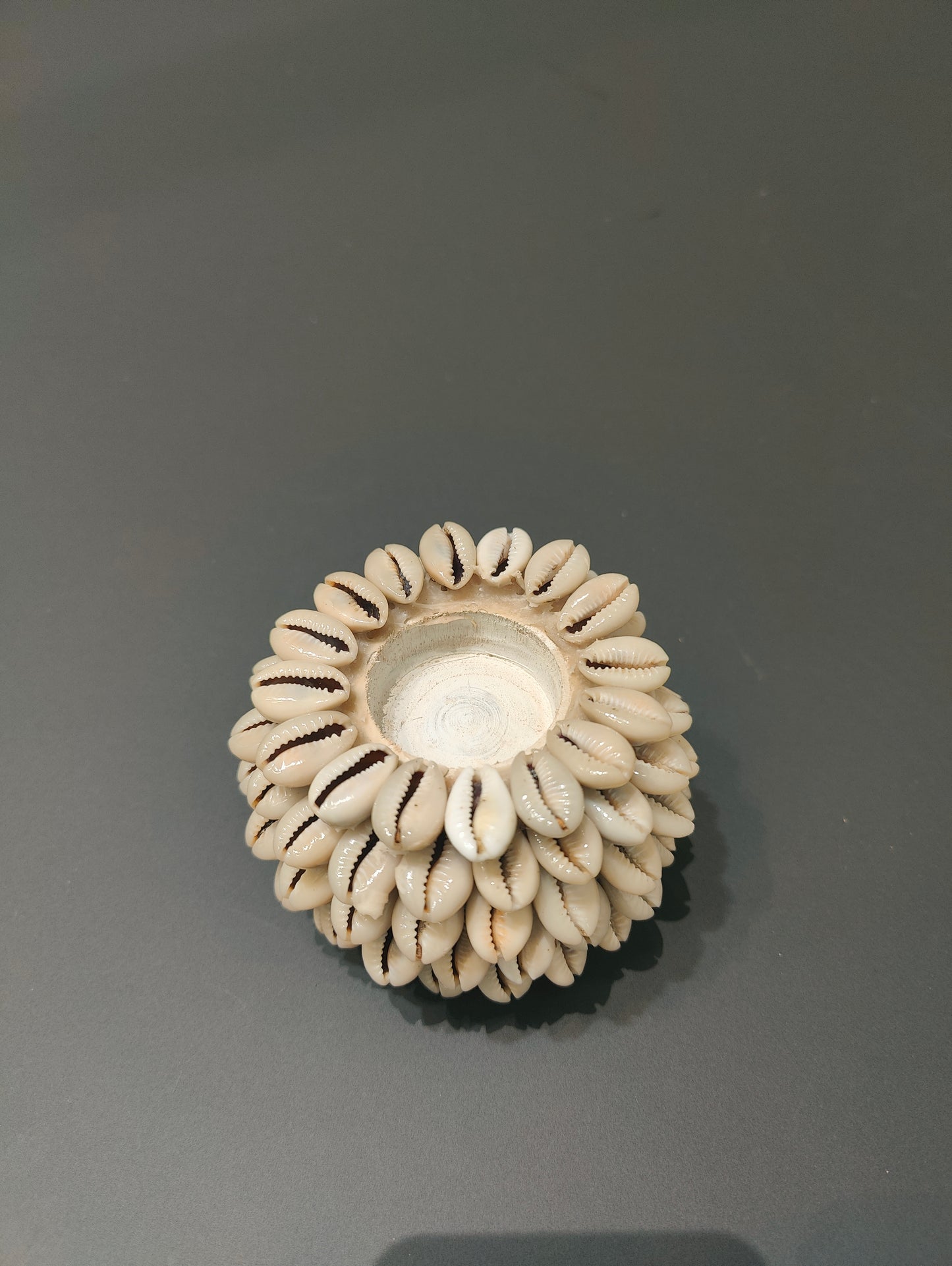 JT017		theelicht houder met schelpjes