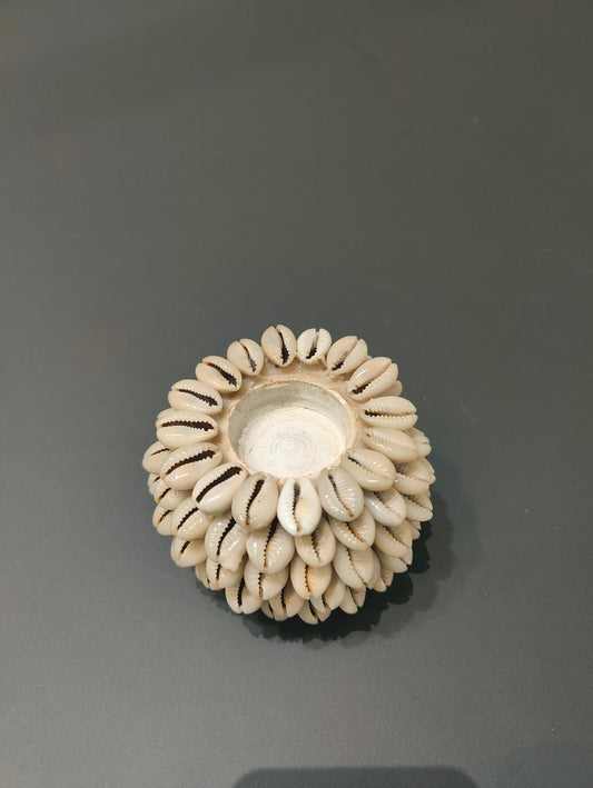 JT017		theelicht houder met schelpjes