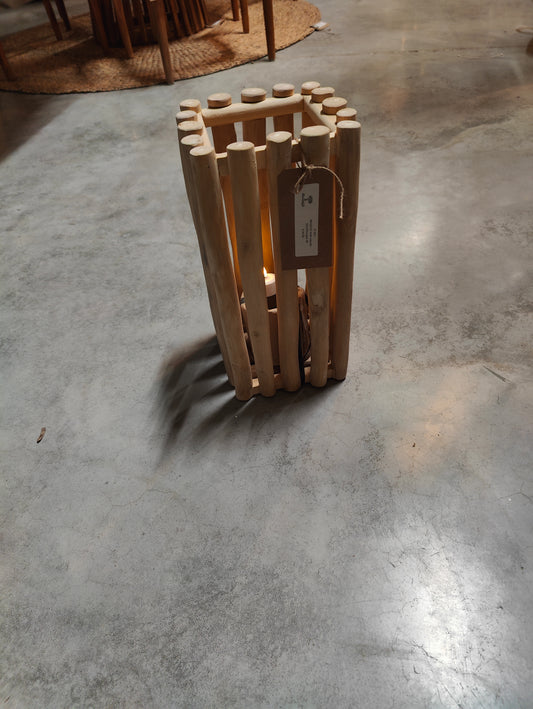 JT 44   Windlicht Teak Naturel 30x30 60 cm hoog